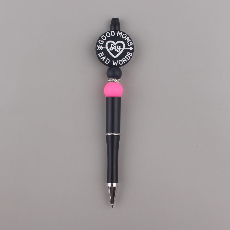 Wholesale DIY Beaded Pen Cartoon Animal Silicone Color Plastic Beaded Ballpoint Pen