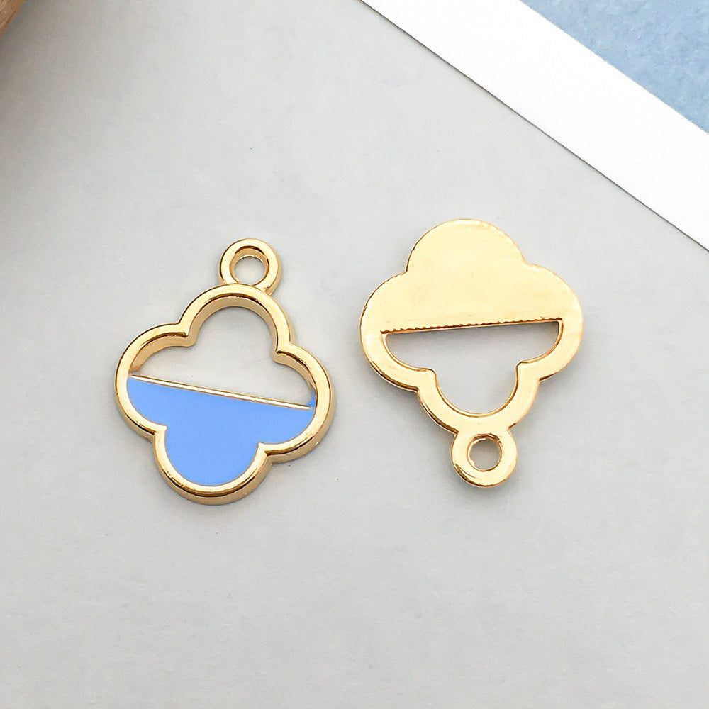 Wholesale Mix 30 Lake Blue Drip Oil Alloy Cute Cartoon Simulation Animal Pendant