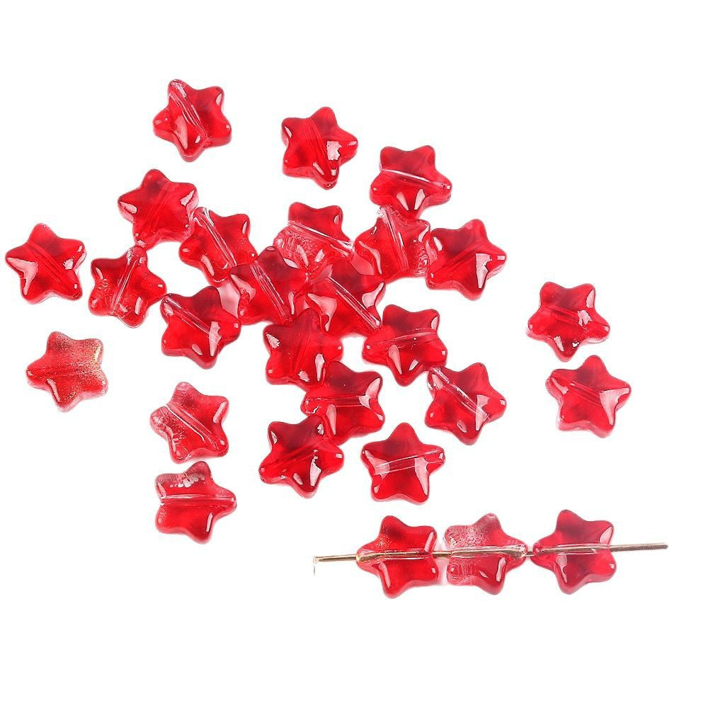 Wholesale 20pcs Color-Plated Five-Pointed Star Glass Handmade DIY Acrylic Beads