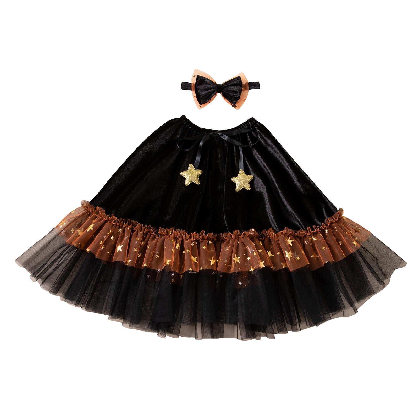 Wholesale Velvet Star Cape And Dress Two Piece Set For Girls  Party Photo Shoot