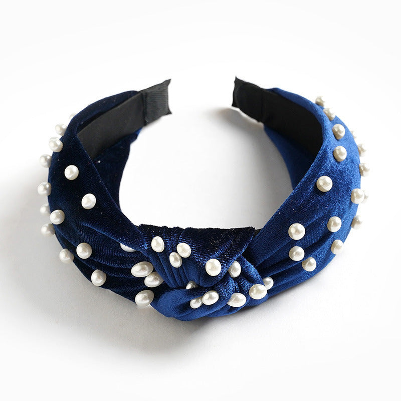 Wholesale Velvet Pearl Knotted Headband