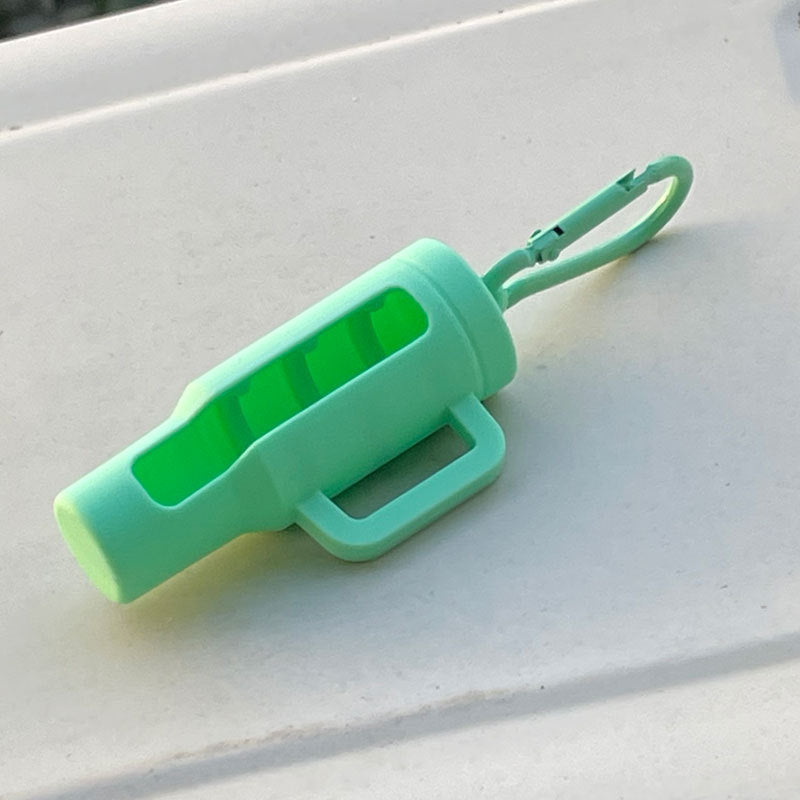 Wholesale Lipstick case silicone protective case bow lipstick bag keychain