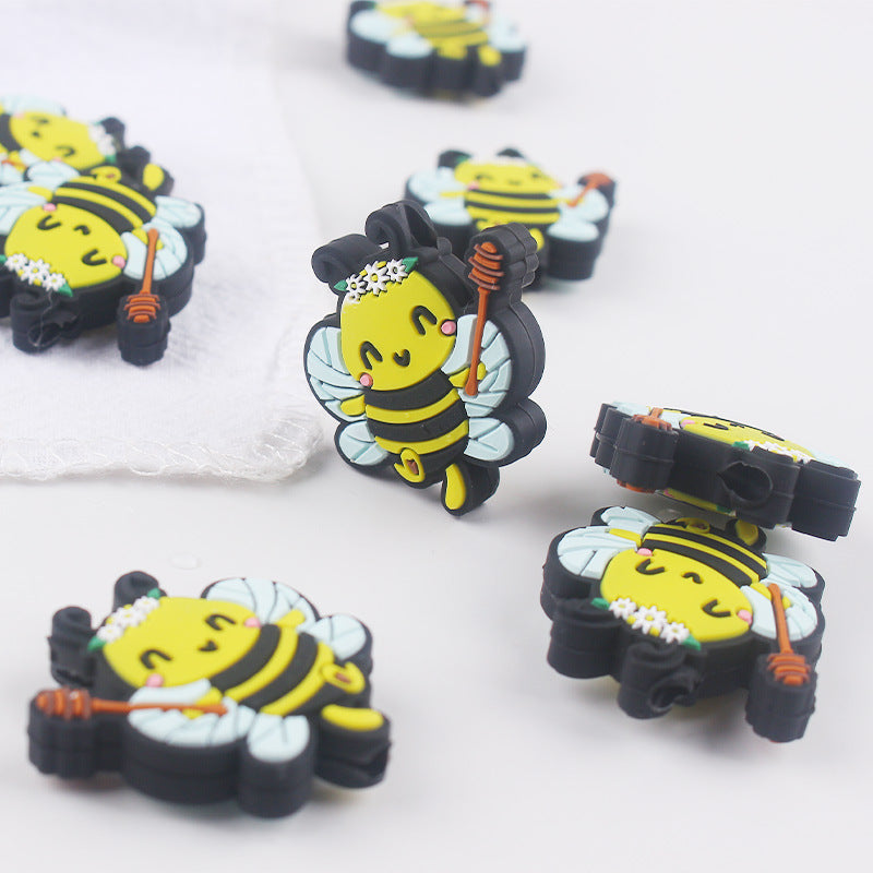 Wholesale  3pcs New baby supplies cartoon small butterfly small tooth glue creative DIY baby molars nipple anti-chain accessories