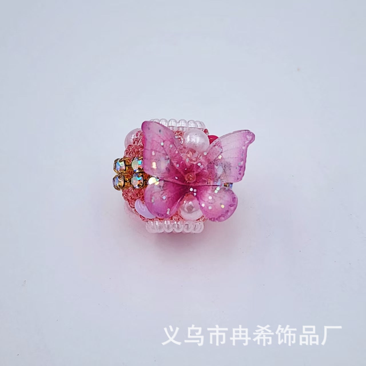 Wholesale 10pcs  Butterfly Love Soft Sugar Straight Hole Heavy Beads DIY Mobile Phone Chain Beads