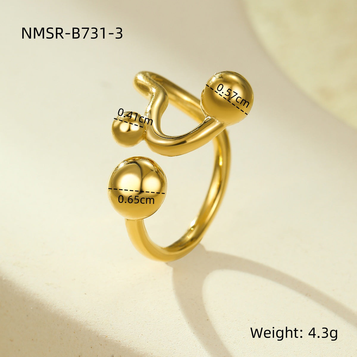 Wholesale Stainless Steel Rings with Geometric Opening Irregular Non-Fading Ring Jewelry