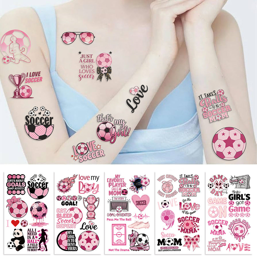 Wholesale 10pcs Children' s Cartoon Pink Football World Cup Tattoo Stickers