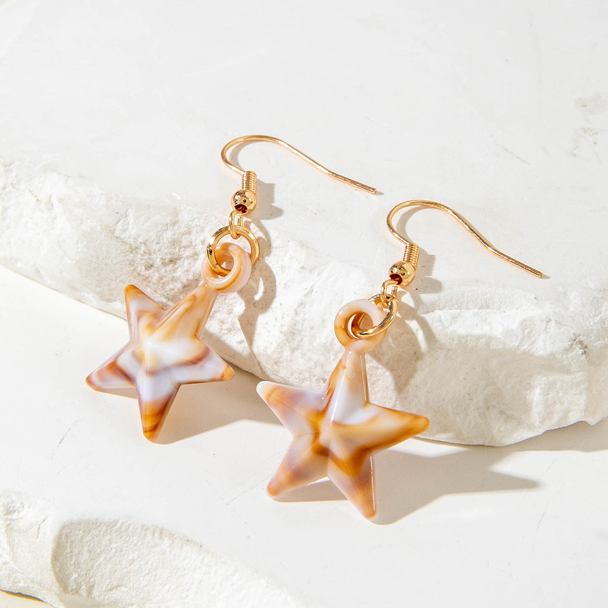 Wholesale 5PCS/Pack Summer Beach Style Acrylic Starfish Shell Earrings Geometric Distinctive Scallop Pendant Earrings