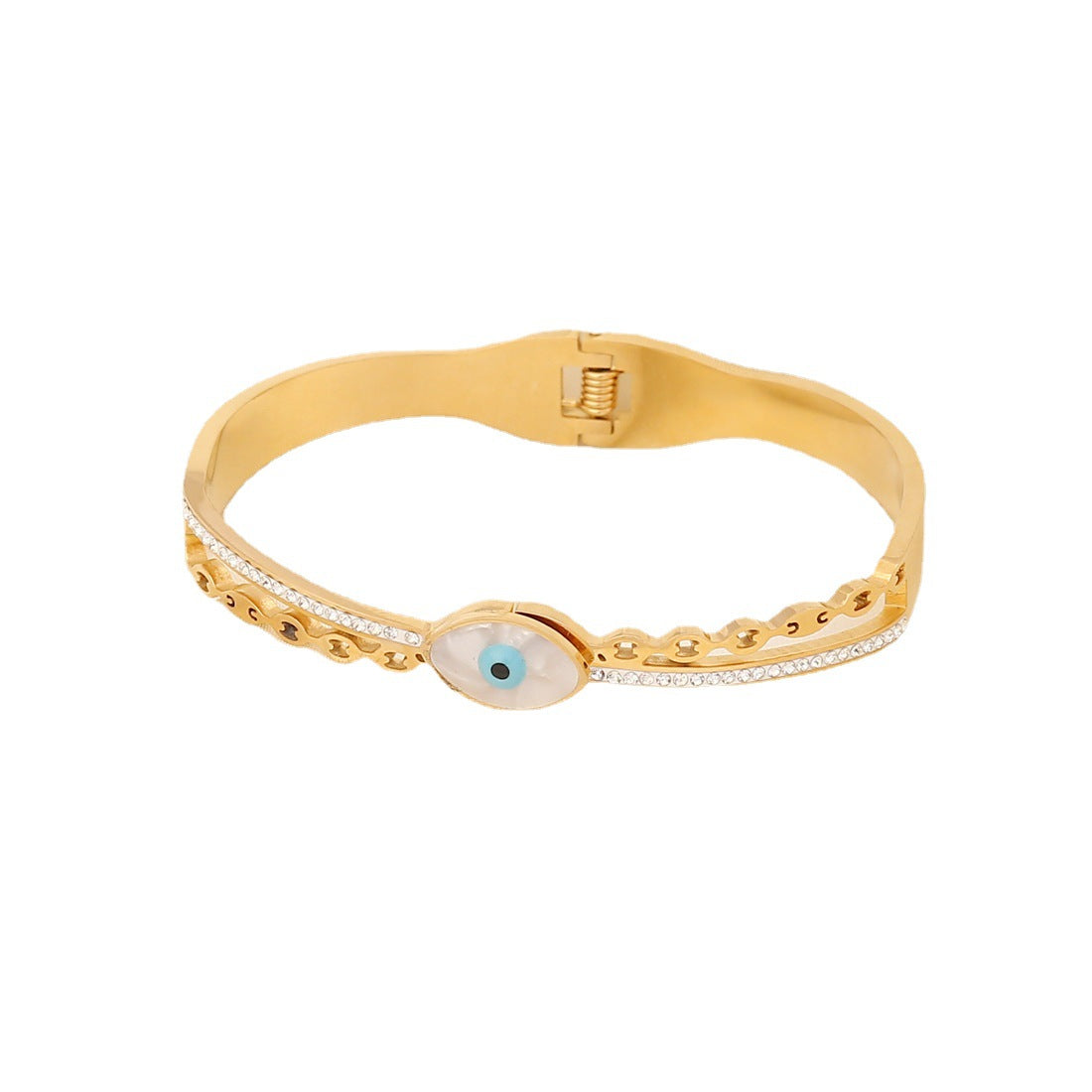 Wholesale Fashion Eye Temperament with Zirconium Inlaid Stainless Steel Bracelet