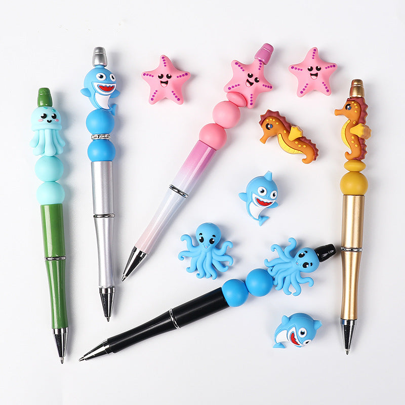 Wholesale 20pcs   Shark silicone beads  3D Focal Beads