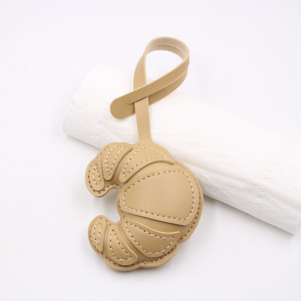 Wholesale Artificial Leather Croissant Design Cute Animal Bag Charm Pendant Handbag Decoration Party Gift Boutique Resale