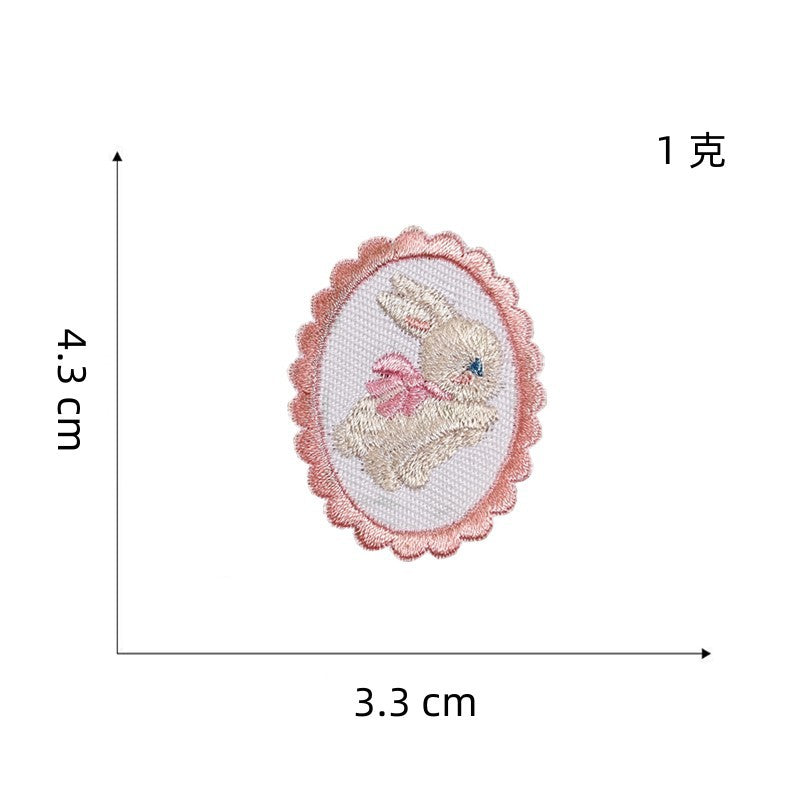Wholesale DIY Embroidery Cloth Cute Rabbit Self-adhesive Cloth Hat Clothes Patch FS