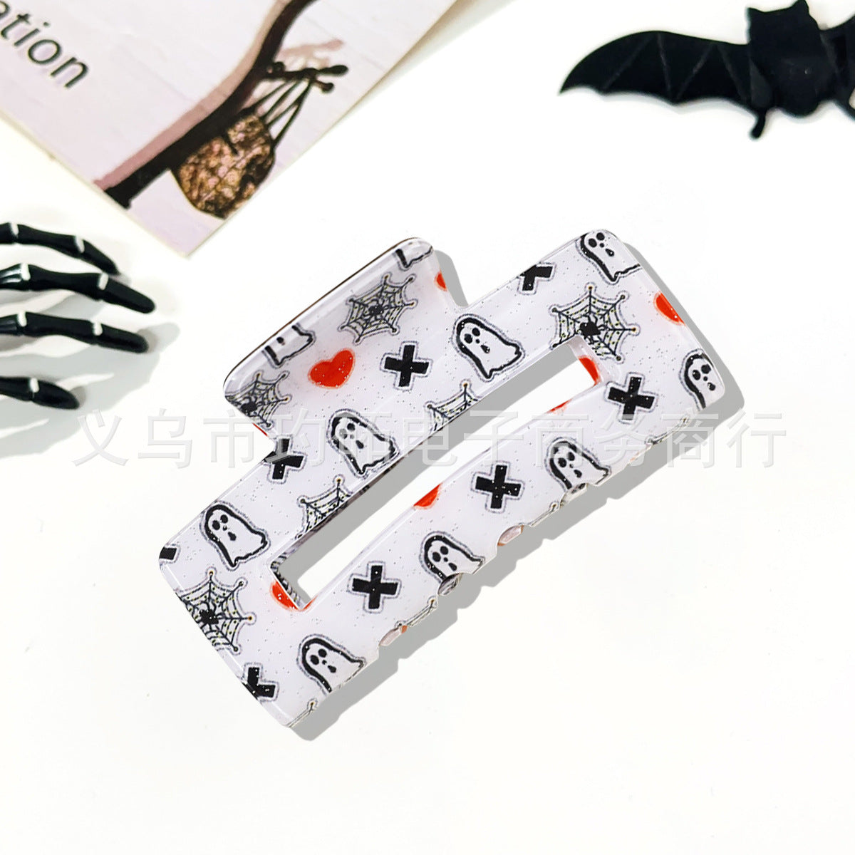 Wholesale  Skull Bat Ghost Square Grab Clip