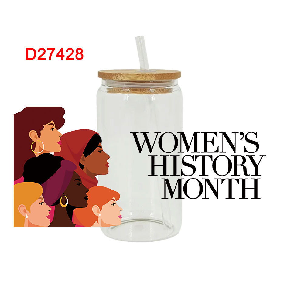 Wholesale Women's History Monthly Series 16oz Cup UV DTF Wraps