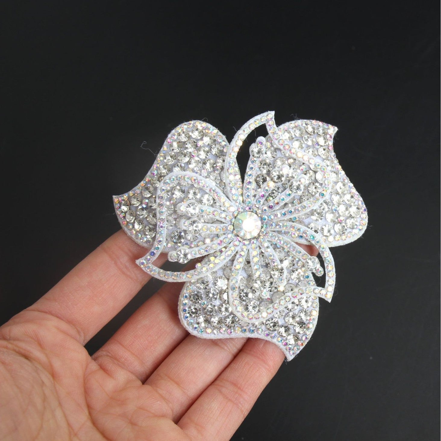 Wholesale 10pcs Rhinestone sequin floral embroidery DIY Patches
