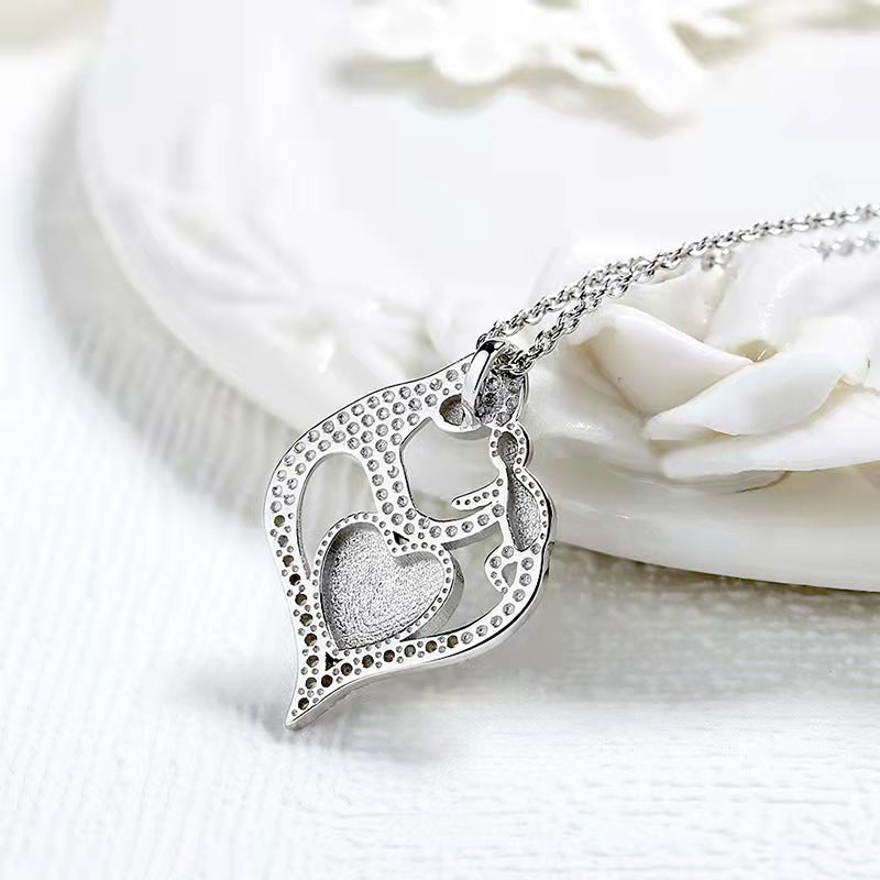 Wholesale Mother-Child Pendant Mother' s Day Gift Heart-Shaped Necklace