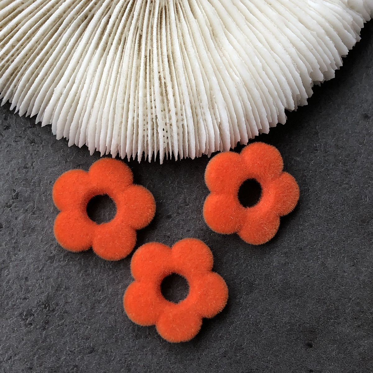 Wholesale 10PCS Flocking Small Flowers DIY Jewelry Accessories Beads