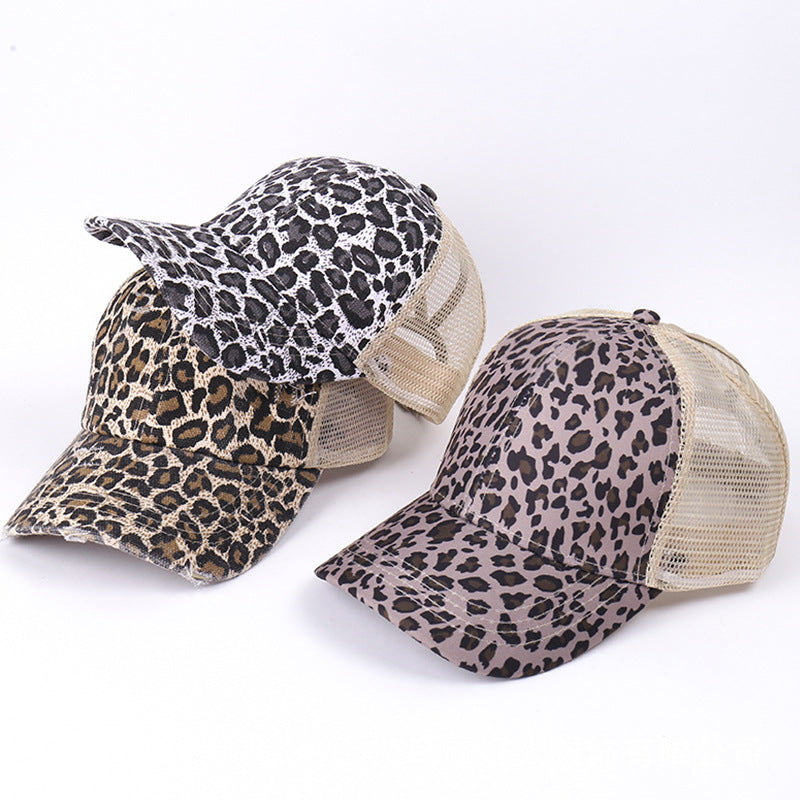 Wholesale Breathable Mesh Leopard Zebra Visor Baseball Cap