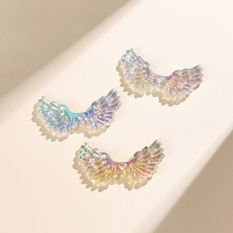 Wholesale 10pcs/pack Resin wings can be worn through the pen spacer beads straight hole beads DIY