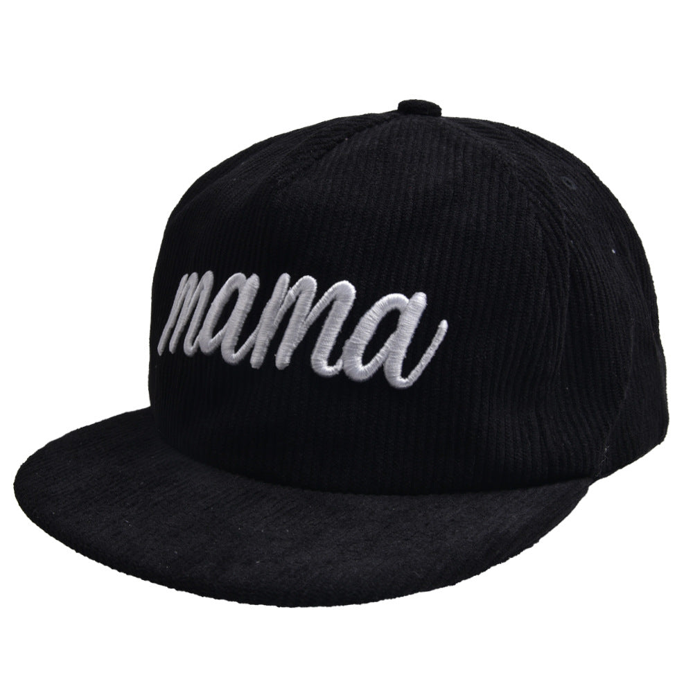 Wholesale Flat Brim Corduroy MAMA Baseball Cap