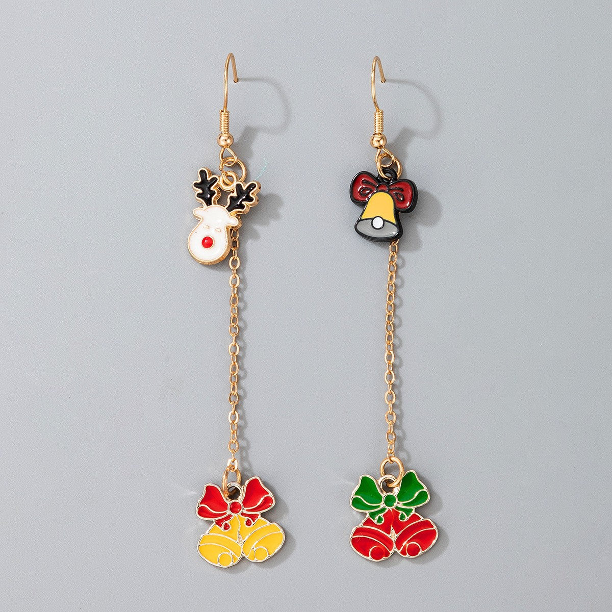 Wholesale Christmas Snowman Elk Candy Santa Claus Alloy Earrings