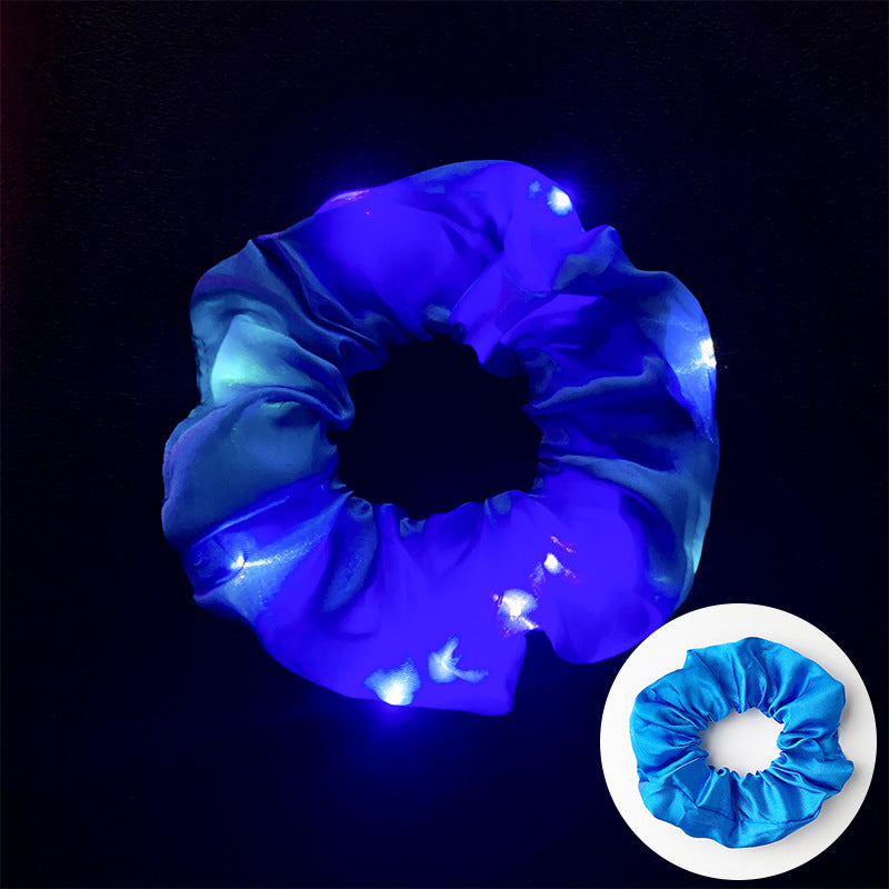 Wholesale Led Luminous Large Intestine Hair Ring DIY Night Light Flower Shiny Fat Intestine Head Rope Nightclub Rubber Band Hair Accessories