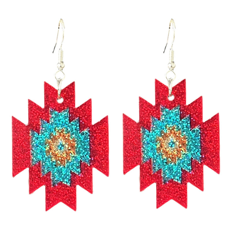 Wholesale Western cowboy style acrylic earrings