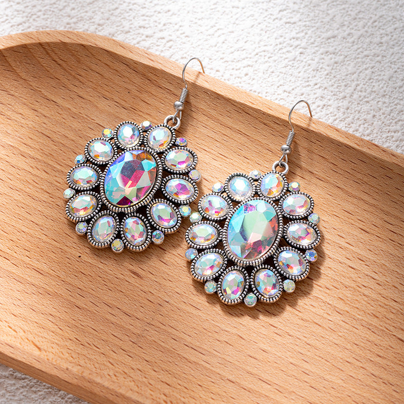 Wholesale Bohemian style turquoise flower earrings