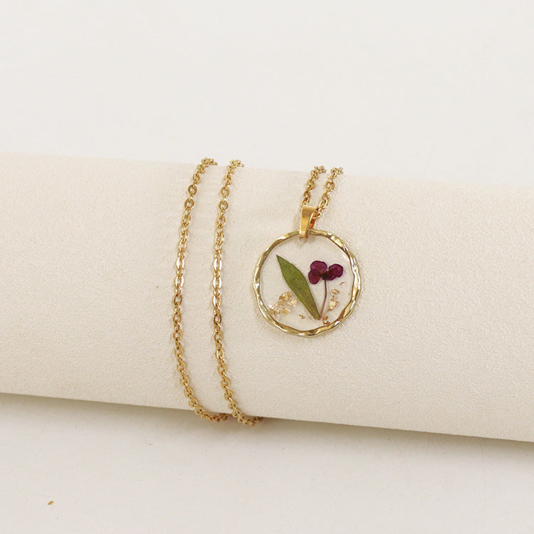 Wholesale 6pcs Irregular Round Flower Vintage Necklace