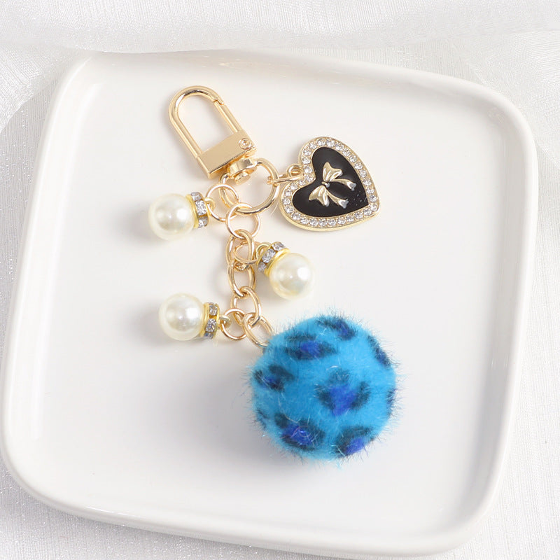 Wholesale Leopard Fur Ball Keychain