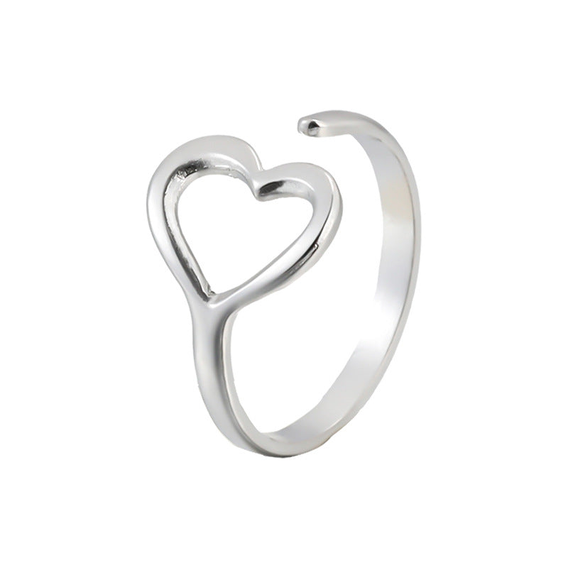 Wholesale Heart-shaped Opening Titanium Steel Rings