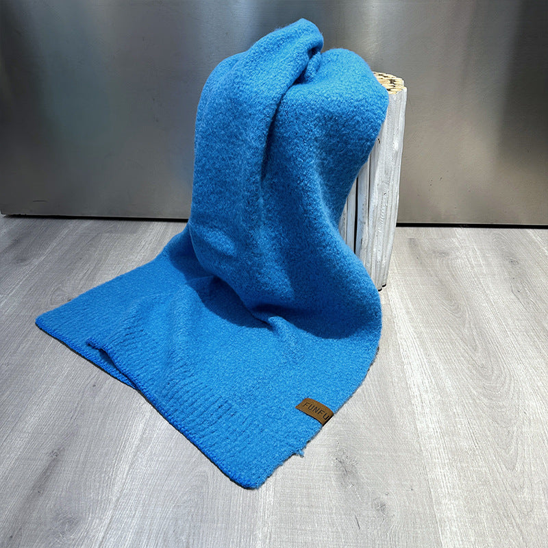 Wholesale Autumn and Winter Warm Solid Color High-end Knitted Scarf