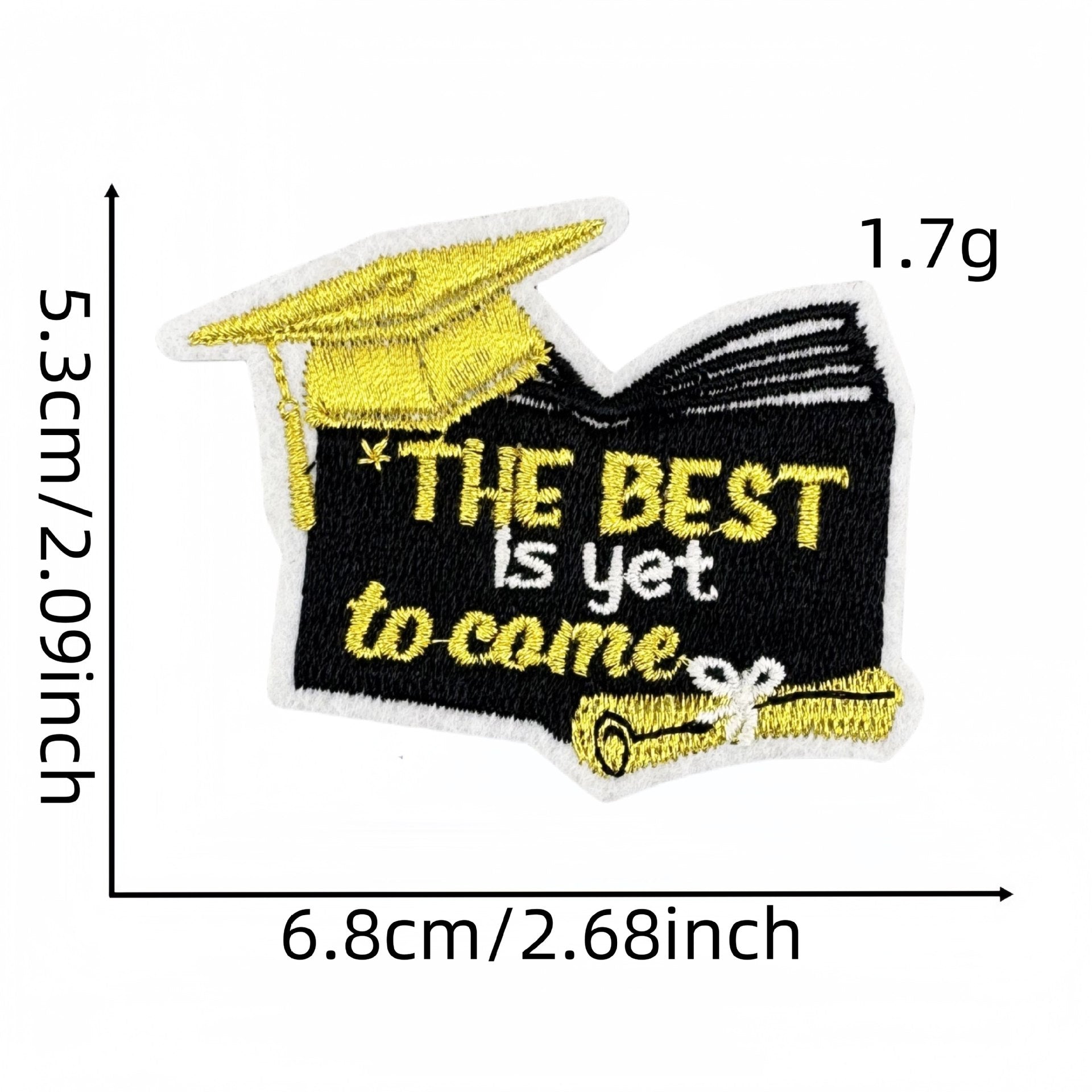 Wholesale Black gold graduation season embroidery patch clothing accessories ironing hot melt glue