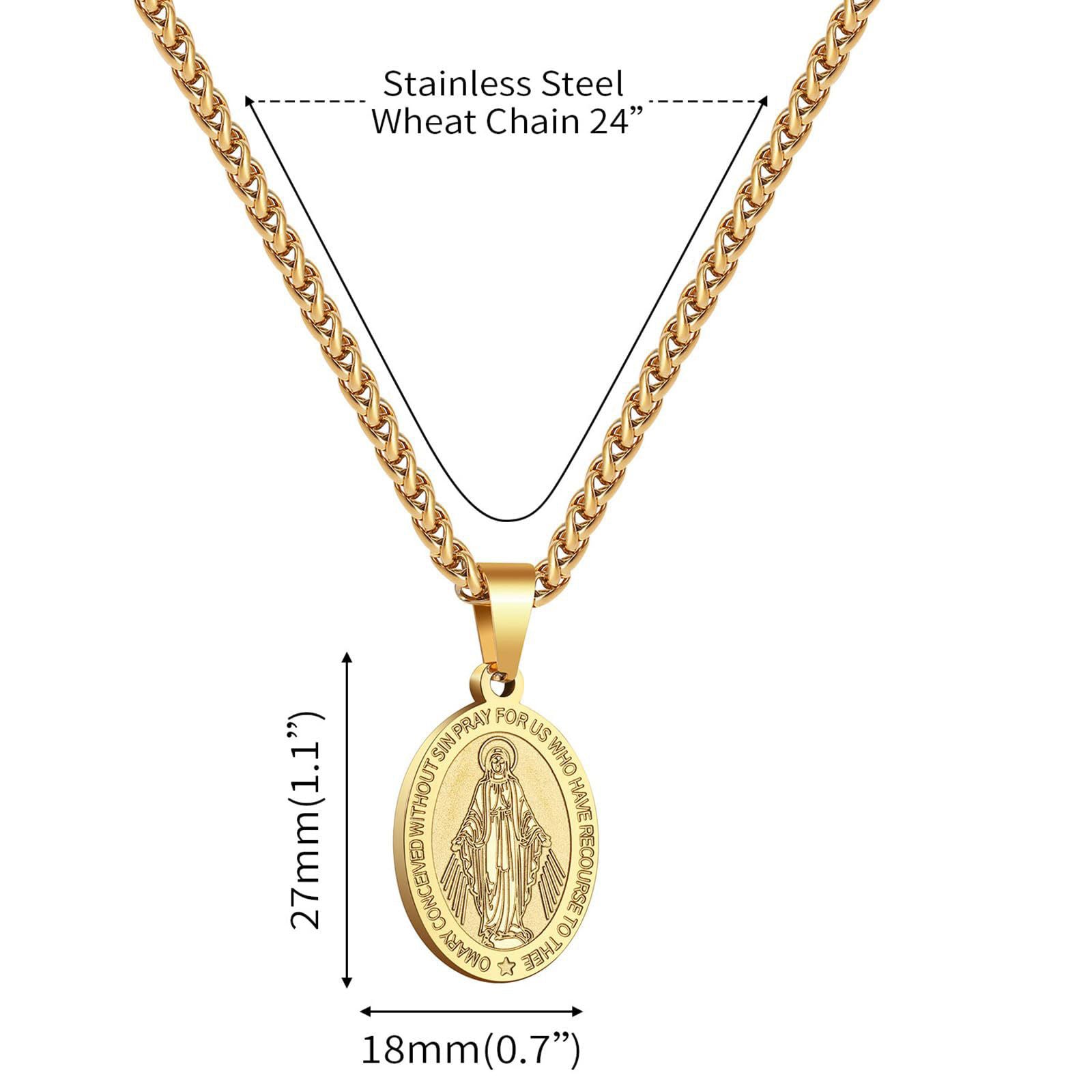 Wholesale Titanium Steel Virgin Mary Pendant Necklace Men' s Pendant Hip Hop Accessories