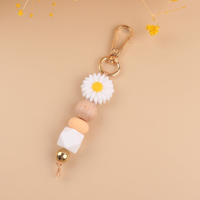 Wholesale Silicone Cartoon Daisy Keychains