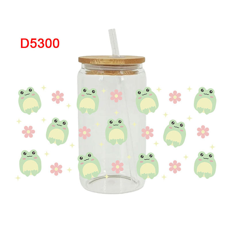 Wholesale Colorful cute marine cartoon animals 16oz Cup UV DTF Wraps