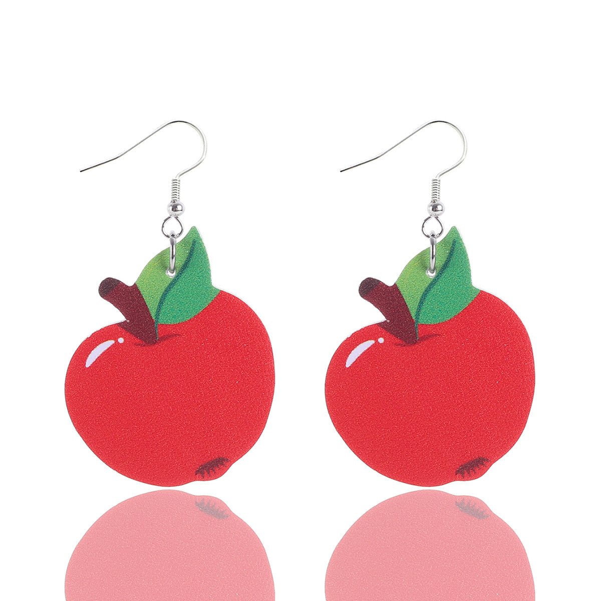 Wholesale Teacher's Day Apple Pencil Water Drop Leather Earrings