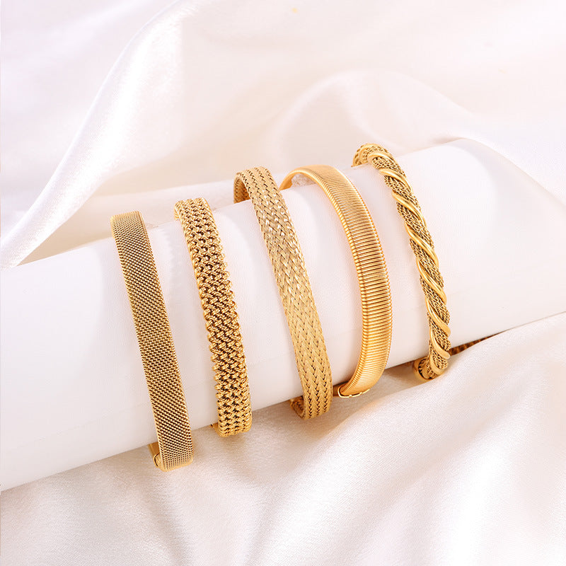 Wholesale Woven Fried Dough Twists titanium steel bracelet