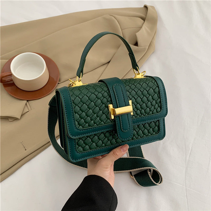 Wholesale Woven Solid Color Simple Color Matching Fashion Retro Crossbody Shoulder Bag