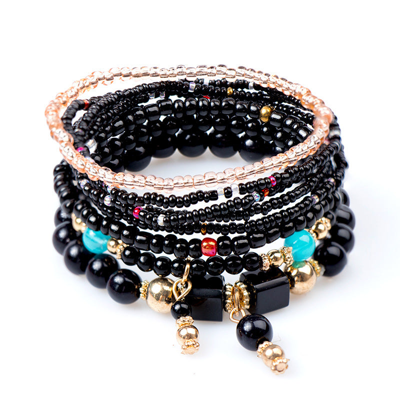 Wholesale Bohemian Ethnic Style Fashion Multi-layer Geometric Bead Bracelet