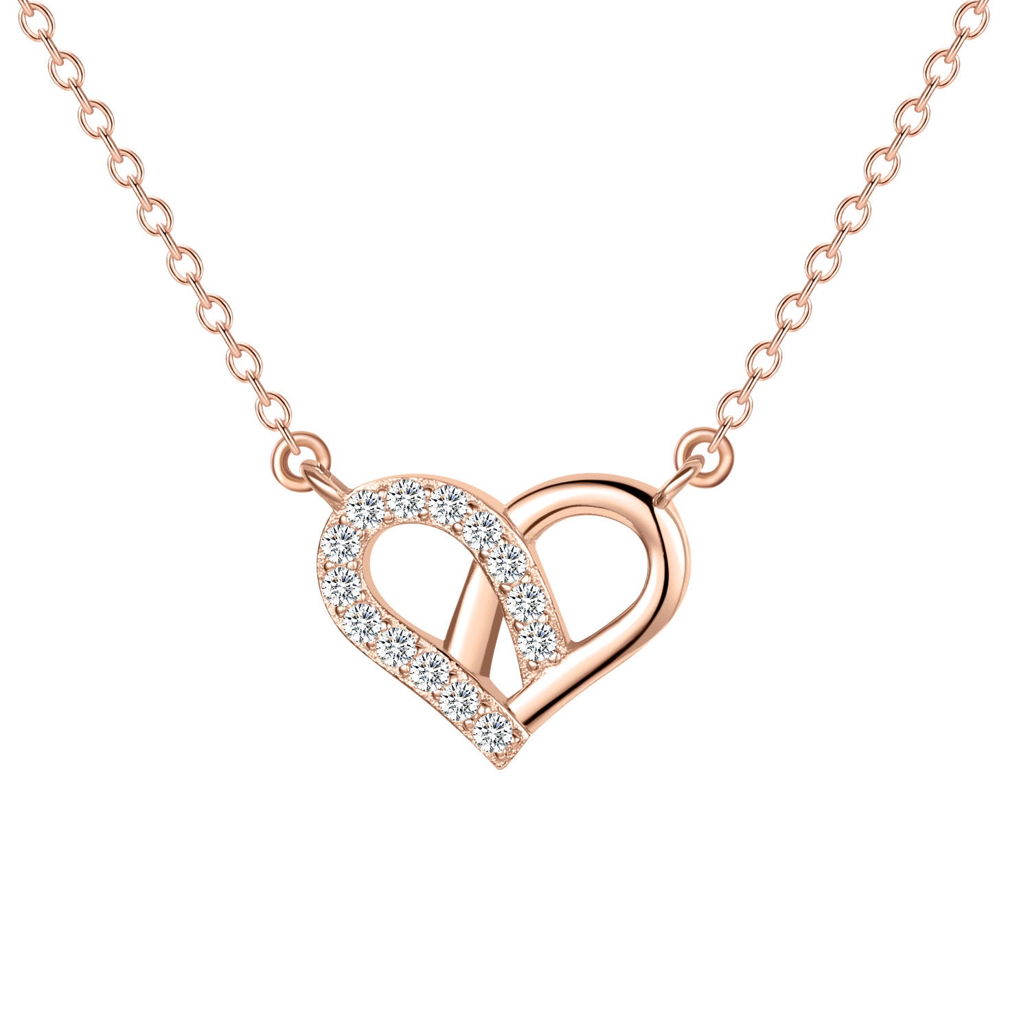 Wholesale Heart-shaped pendant clavicle necklace niche high-end