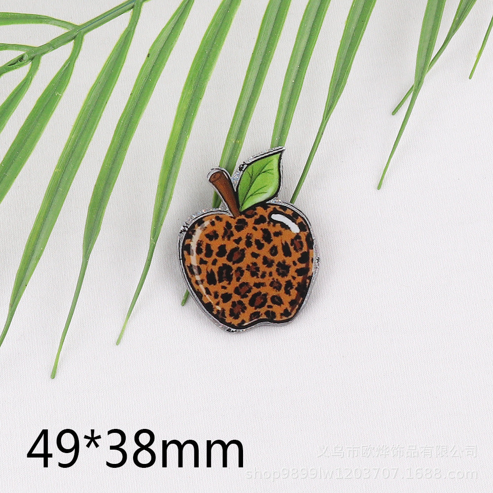 Wholesale 10pcs/pack New Cartoon Apple Drink Bottle Acrylic DIY Patch