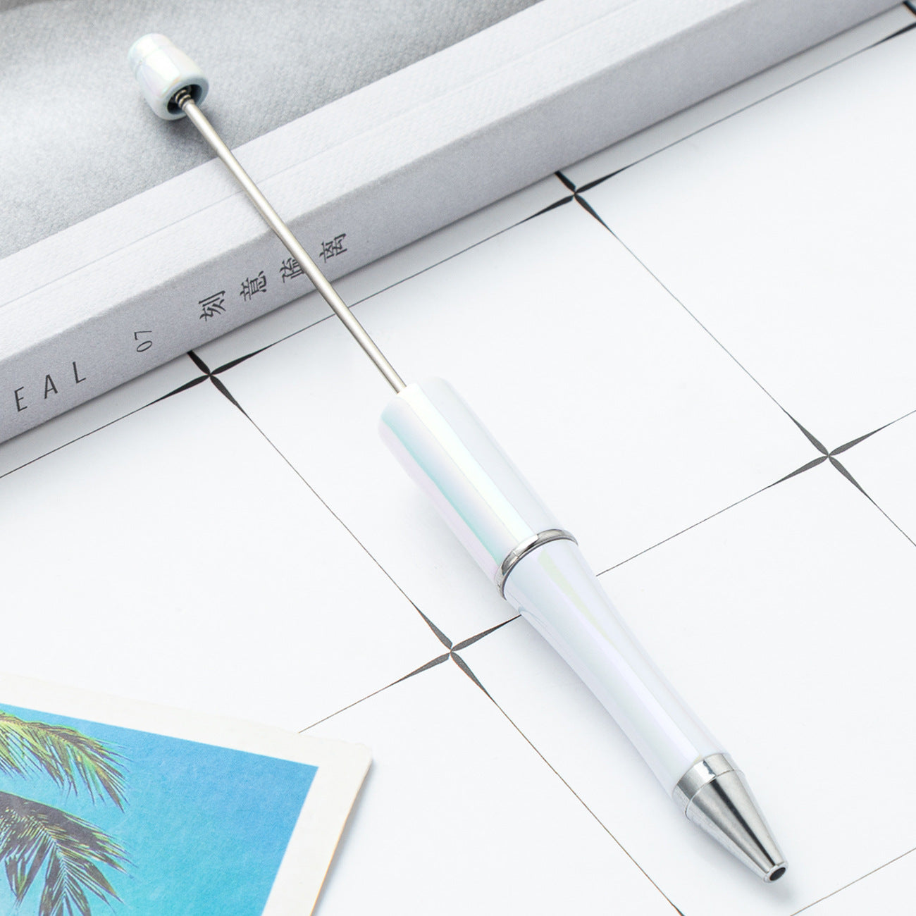 Wholesale 500pcs Opal Beadable Pens Plastic UV Electroplating Gradient Pen DIY Handmade Beaded Pen