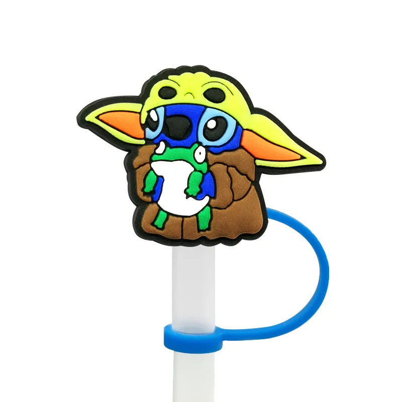 Wholesale Straw cap animation straw cartoon cover dust plug straw Straw Tube Cap OLY Exclusive