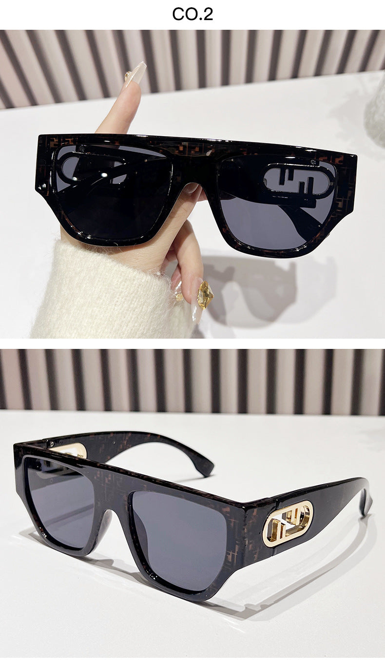 Wholesale Square Flat Top Fashion Large Frame Sunglasses