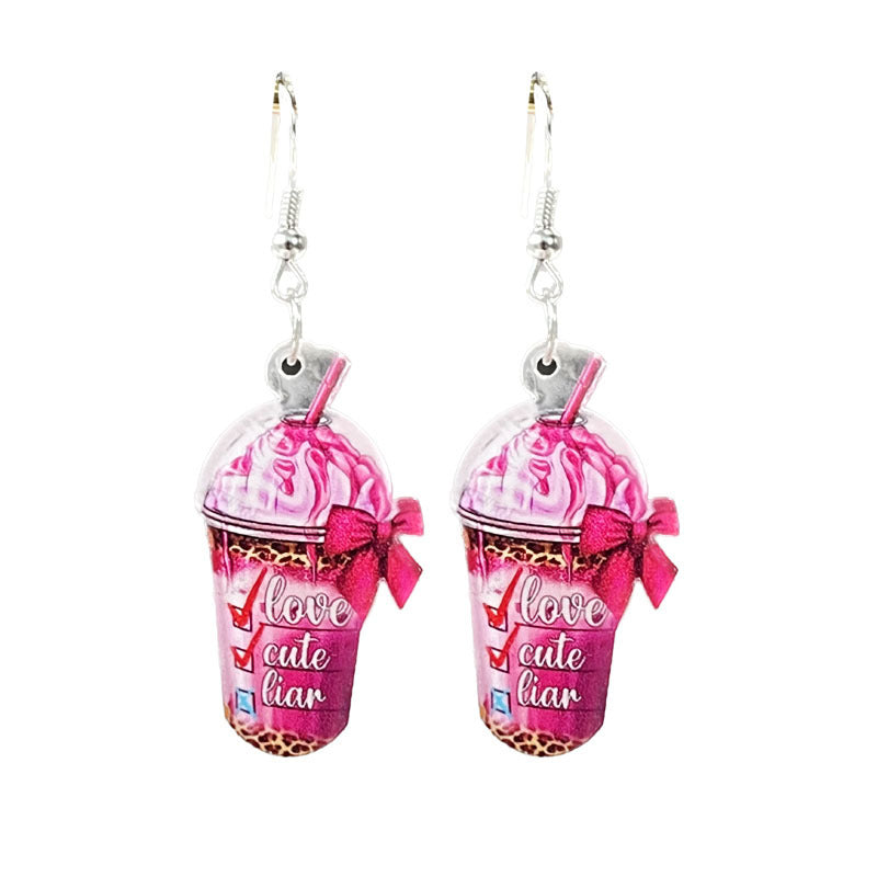 Wholesale 2 pairs/pack Valentine's Day Shiny Smiley Astronaut Spaceship Love Bow Earrings