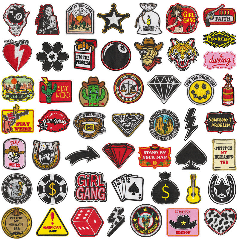 Wholesale Western Cowboy Embroidered Tactical Patch DIY Decorative Accessory For Backpacks Hats Towels