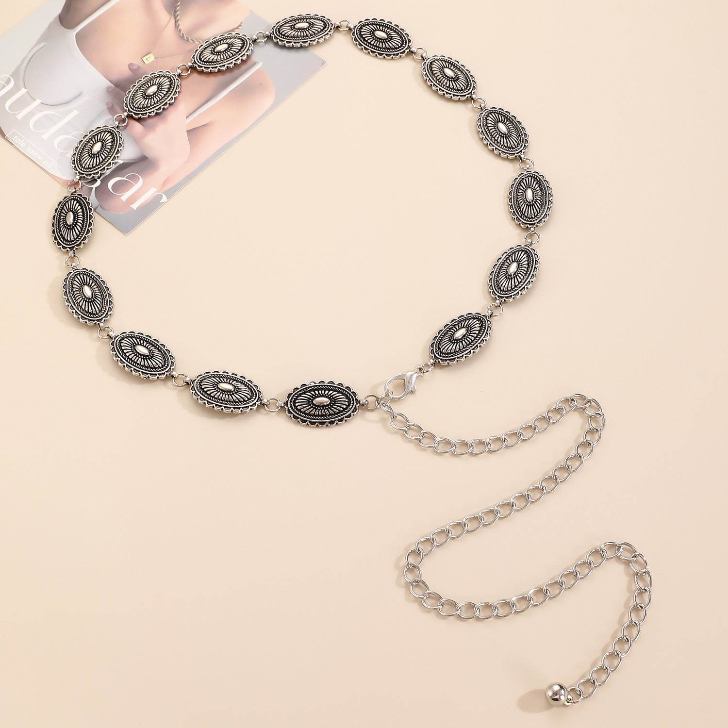Wholesale Bohemian Ocean Style Metal Waist Chain For Women Starfish Heart Butterfly Charm Ancient Silver Finish Chic Dress Accessory