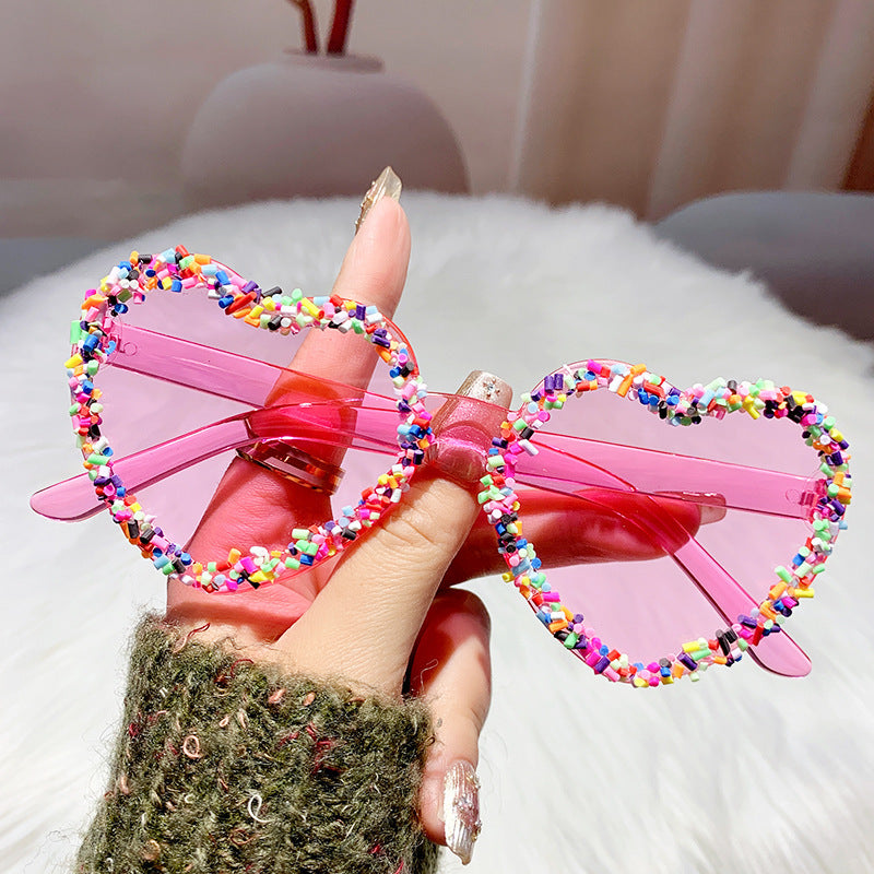 Wholesale Love Personalized Stickers Fashion Heart Party Trendy Beach Sunglasses