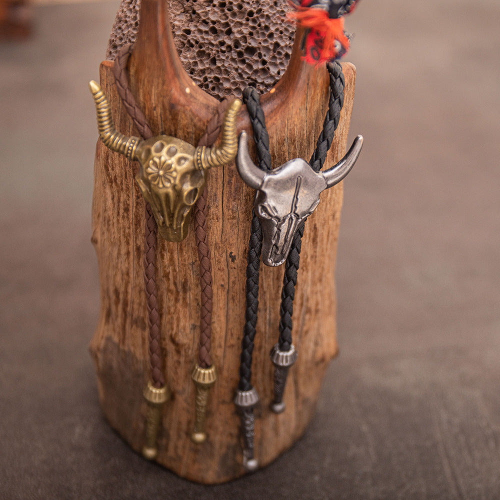 Wholesale Cow Head Alloy Accessories Polo Tie Collar Necklace