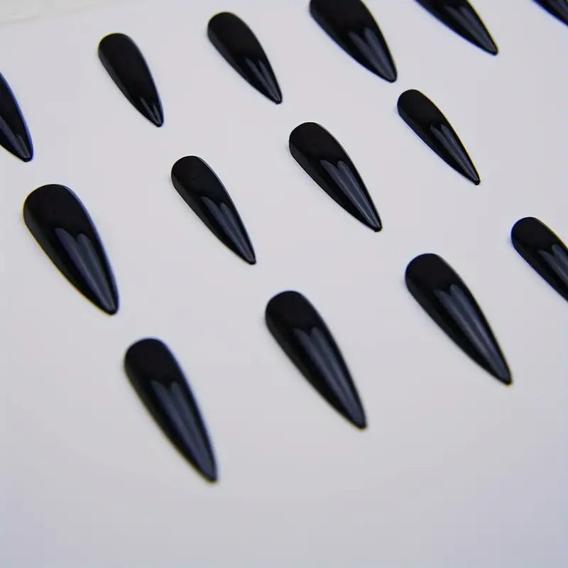 Wholesale Long tip black matte Press-on Nails